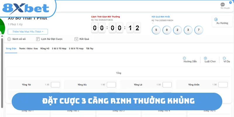 Đặt cược 3 càng rinh thưởng khủng