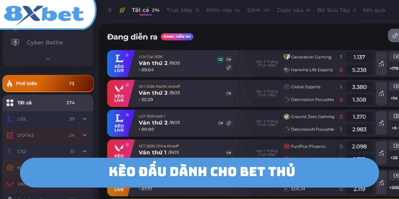 Kèo đấu dành cho bet thủ